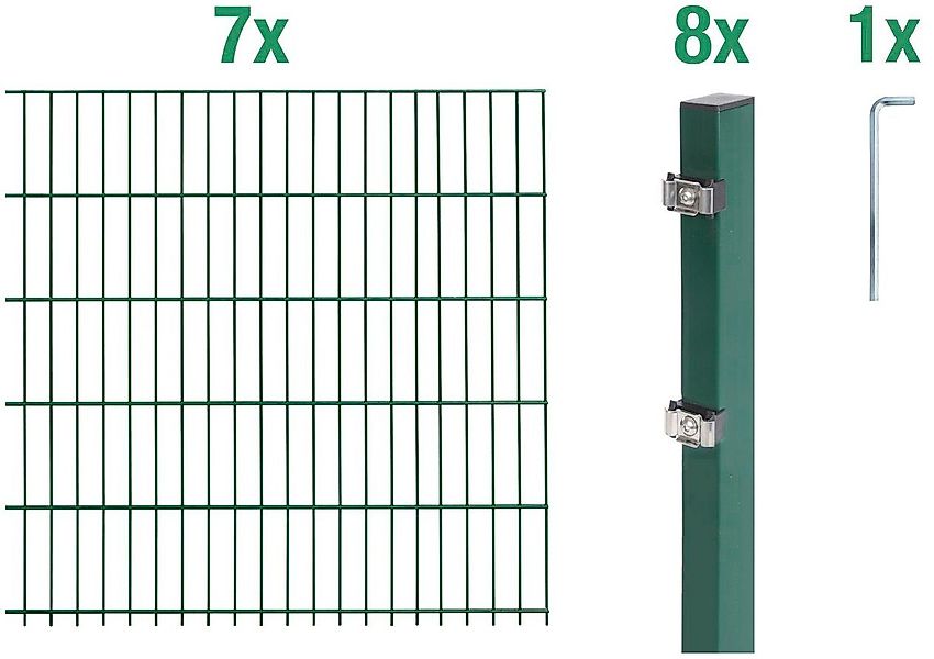 Alberts Doppelstabmattenzaun Grundset, (Set), Höhe: 80-160 günstig online kaufen