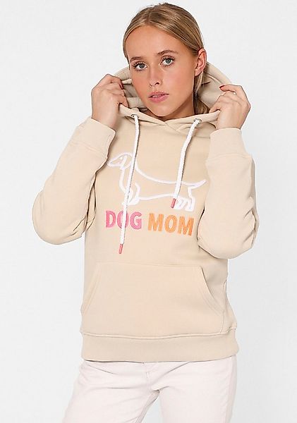 Zwillingsherz Hoodie "Dog Mom" mit gesticktem Hundemotiv und Fronttasche günstig online kaufen