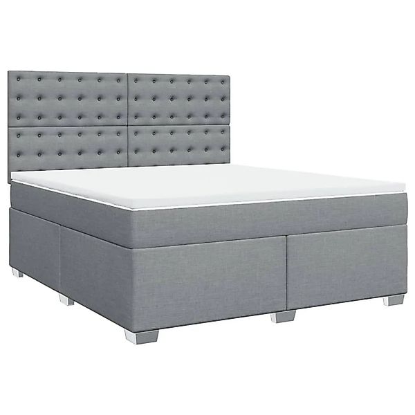 vidaXL Boxspringbett mit Matratze Hellgrau 180x200 cm Stoff 3292881 günstig online kaufen
