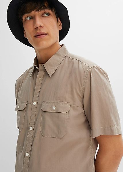 bonprix Kurzarmhemd "Kurzarmhemd aus reiner Baumwolle" Regular Fit, aus Bau günstig online kaufen
