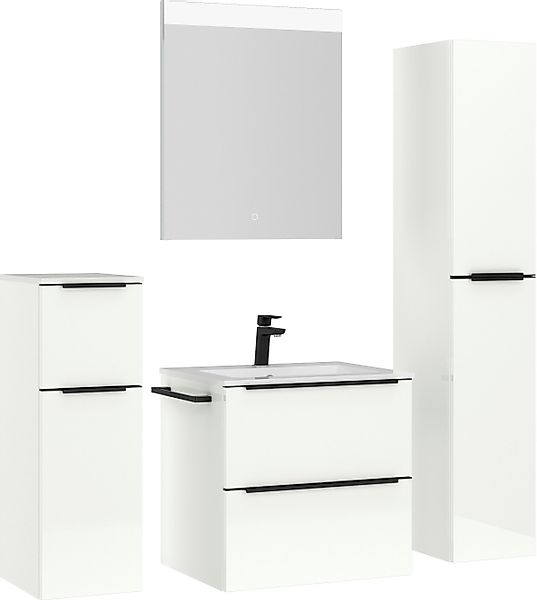 nobilia® Badmöbel-Set Levere, (4-St., vormontiert, mit günstig online kaufen