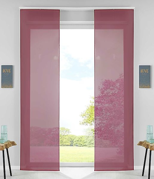 Gardinenbox Schiebegardine (2 St), Paneelwagen, transparent, Flächenvorhäng günstig online kaufen