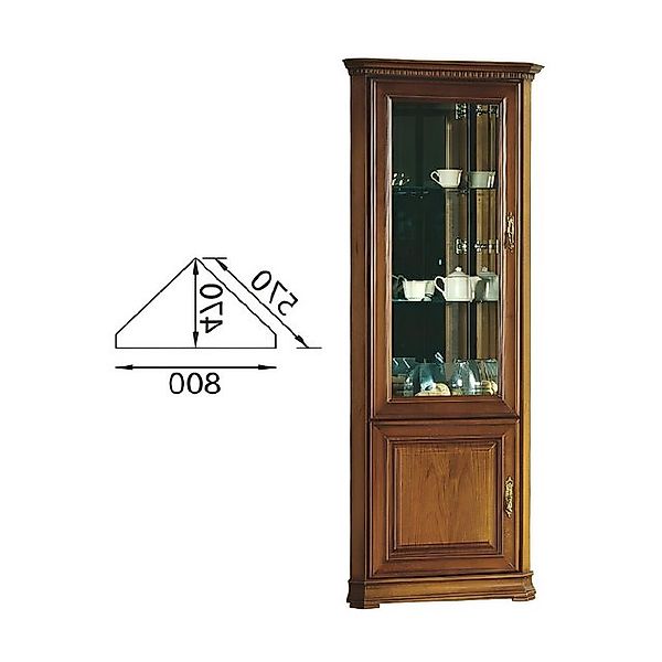 Xlmoebel Vitrine Traditioneller Sammlervitrinenschrank Eckschrank aus Massi günstig online kaufen