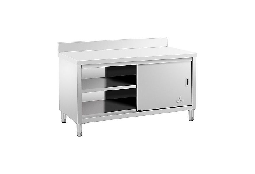 Royal Catering Arbeitstisch 150 x 70 cm Arbeitsschrank Schiebetüren Edelsta günstig online kaufen