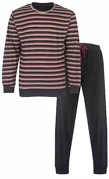 M.E.Q. Schlafanzug Herren Pyjama mit Bündchen (2 tlg) Baumwolle günstig online kaufen