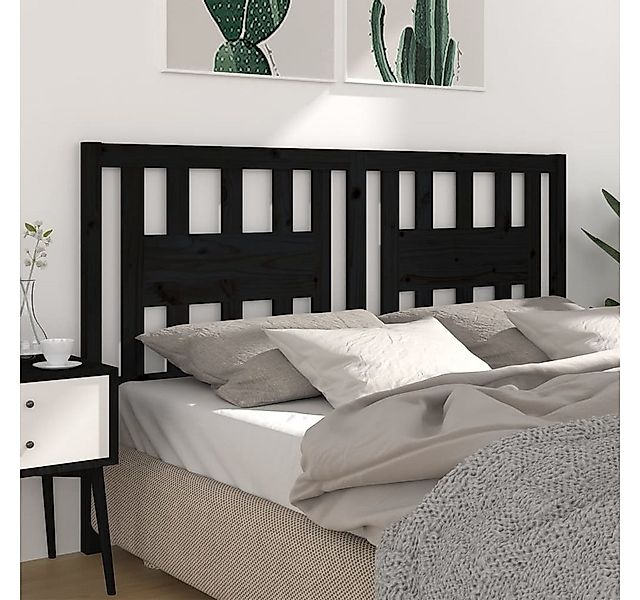 vidaXL Bett, Kopfteil Schwarz 126x4x100 cm Massivholz Kiefer günstig online kaufen