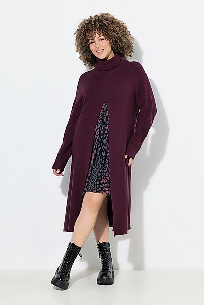 Ulla Popken Strickpullover Long-Pullover A-Linie Stehkragen Langarm günstig online kaufen