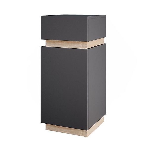 Vicco Midischrank Gloria Anthrazit/Sonoma 33 x 76 cm mit Tür und Schublade günstig online kaufen