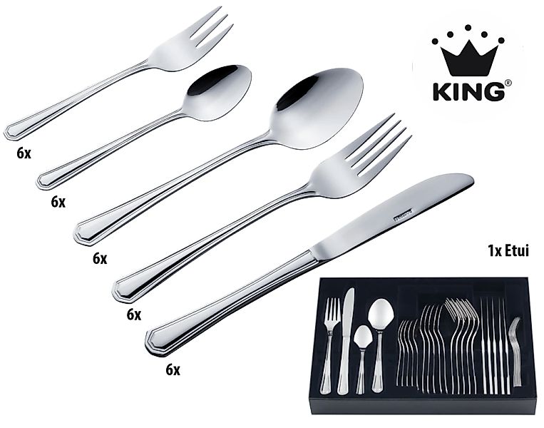 KING Besteck-Set ""Düsseldorf"" Besteck im zeitlosen Design, mit Besteck-Et günstig online kaufen