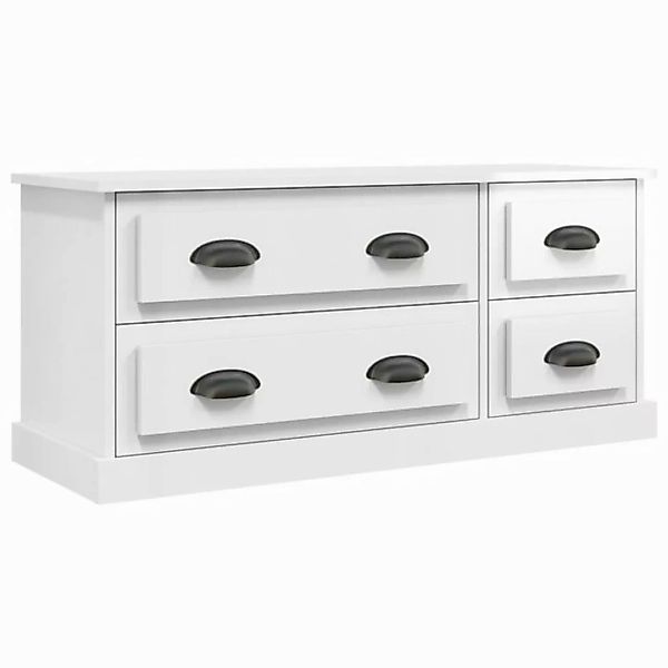 furnicato TV-Schrank Hochglanz-Weiß 100x35,5x45 cm Holzwerkstoff (1-St) günstig online kaufen