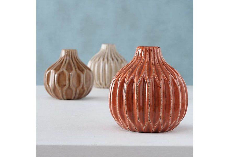 BOLTZE Dekovase Vase im 3er Set im Shabby Chic Look aus Keramik Blumenvase günstig online kaufen