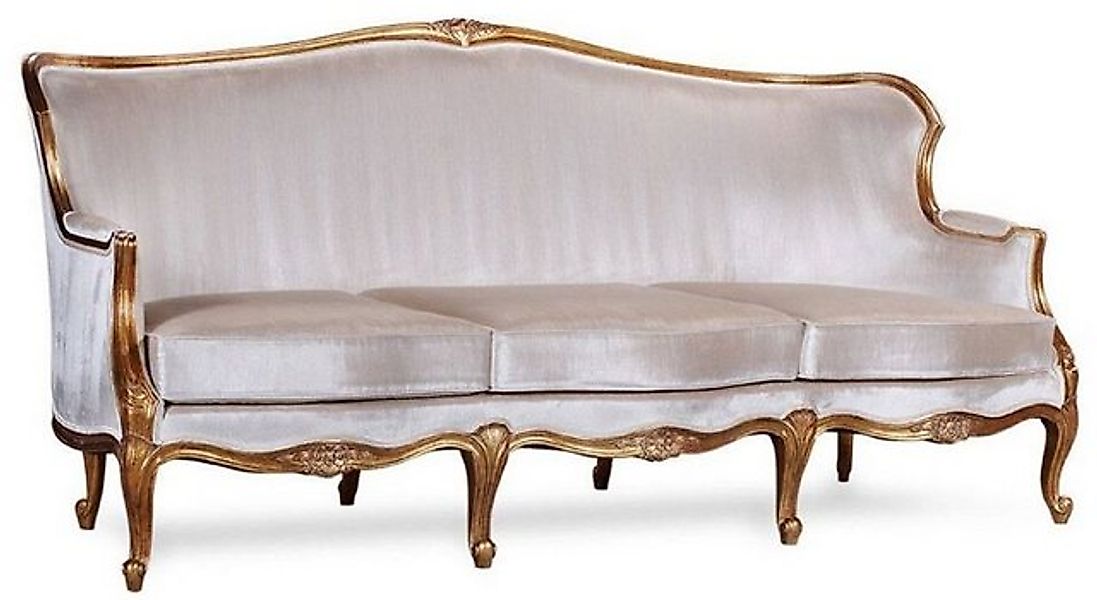 Casa Padrino Sofa Luxus Barock Sofa Silber / Antik Gold - Prunkvolles Wohnz günstig online kaufen