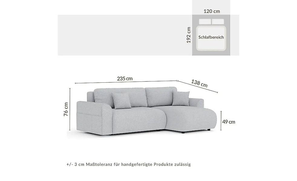 Ecksofa   ¦ beige ¦ Maße (cm): B: 235 H: 76 Polstermöbel > Sofas > Ecksofas günstig online kaufen