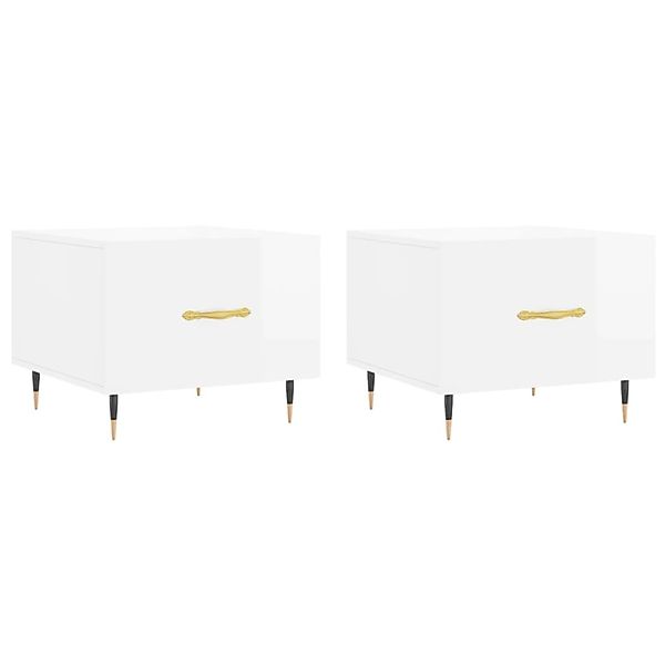vidaXL Couchtische 2 Stk Hochglanz-Weiß 50x50x40 cm Holzwerkstoff 829353 günstig online kaufen