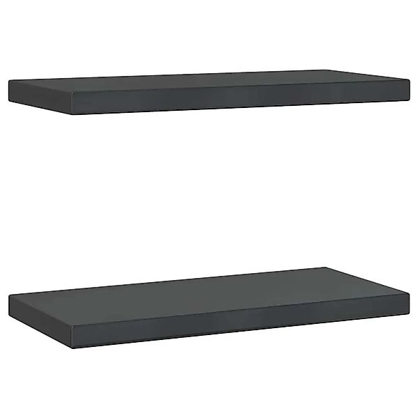 vidaXL Wandregale 2 Stk 50x23,5x3 cm Schwarz Edelstahl 30295 günstig online kaufen