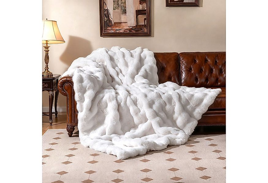 Wohndecke, COSTWAY, Kuscheldecke, Sofadecke, luxuriöse Felldecke, 153 x 203 günstig online kaufen