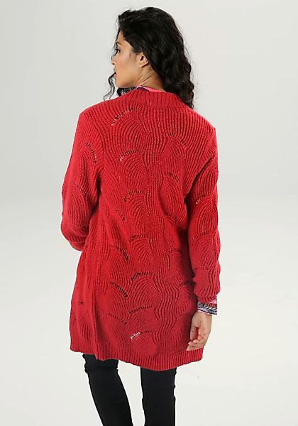 Aniston SELECTED Longstrickjacke, mit Lochstrick-Muster günstig online kaufen