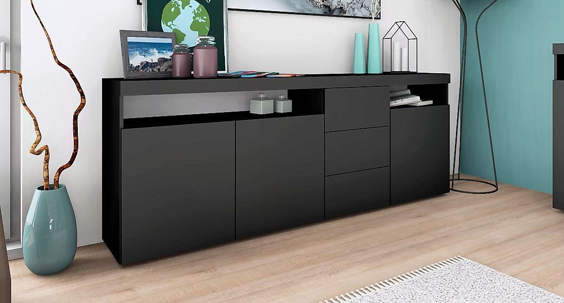 borchardt Möbel Sideboard "Kapstadt", Breite 200 cm mit 3 Schubkästen günstig online kaufen