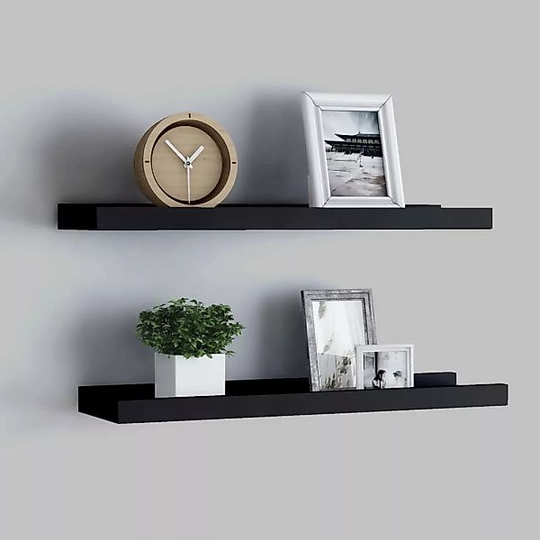 Bilderleisten 2 Stk. Schwarz 40x9x3 Cm Mdf günstig online kaufen