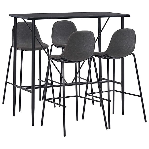 vidaXL Essgruppe 5-tlg. Bar-Set Stoff Dunkelgrau, günstig online kaufen