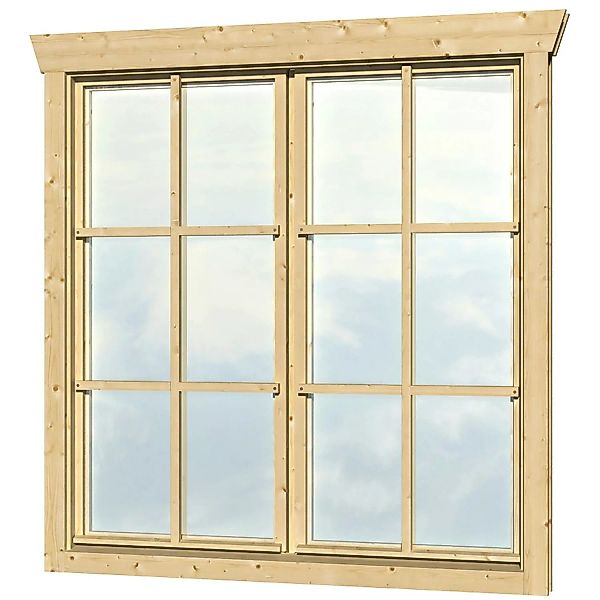 Skan Holz Doppelfenster BxH 2 x 57,5 x 123,5 cm für 28 mm Häuser günstig online kaufen