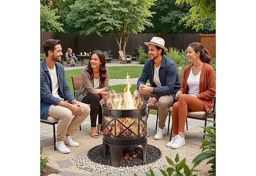 TLGREEN Feuerschale 58 x 42 cm, Feuerkorb, Feuerschale Rund, (Mehrzweck-Feu günstig online kaufen