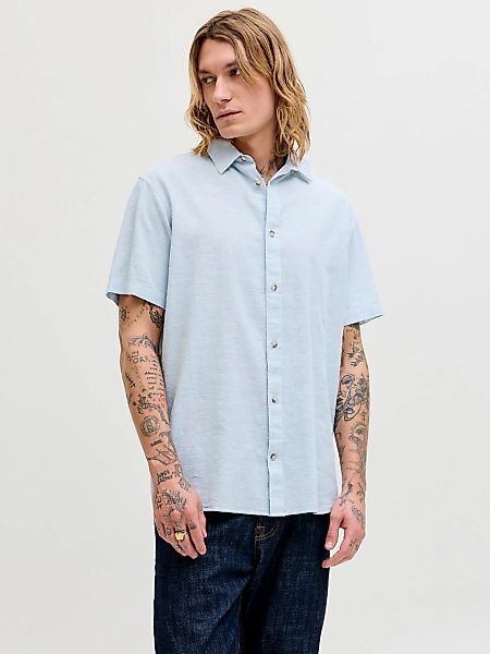 Jack & Jones Kurzarmhemd "JJESUMMER LINEN BLEND SHIRT S/S SN" Baumwolle mit günstig online kaufen