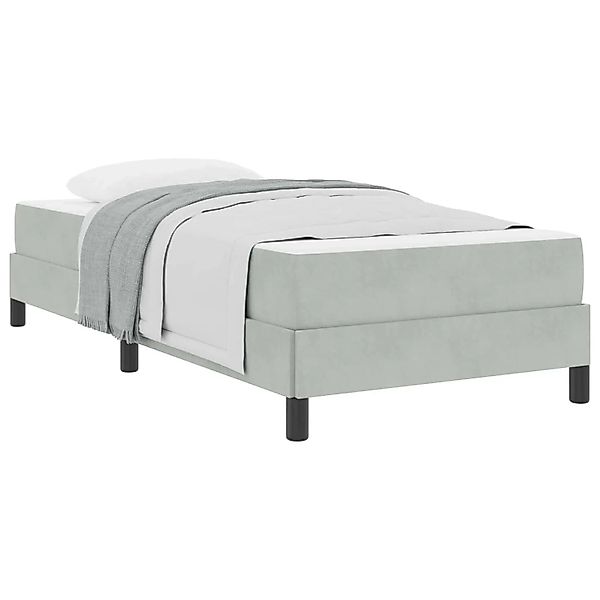 vidaXL Boxspringbett mit Matratze Hellgrau 80 x 220 cm Stoff 3398767 günstig online kaufen