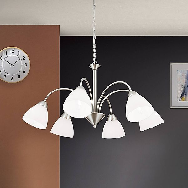 Orion Leuchten Hängeleuchte Susan 60 cm Satin 6 x E14 günstig online kaufen