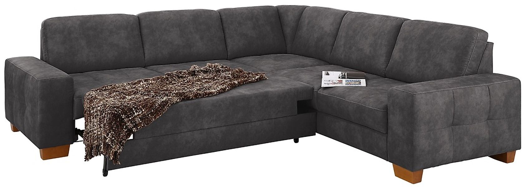 Home affaire Ecksofa "Puccini L-Form" mit Federkern, Sitztiefenverstellung, günstig online kaufen