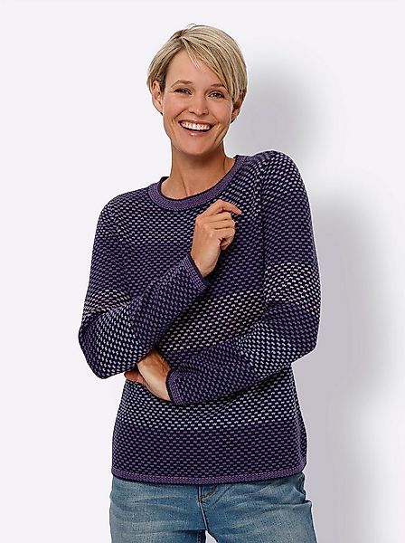 Sieh an! Strickpullover Langarm-Pullover Langarm Struktur günstig online kaufen