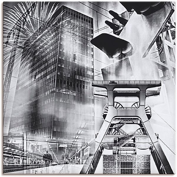 Artland Wandbild "Essen Skyline Abstrakte Collage", Architektonische Elemen günstig online kaufen
