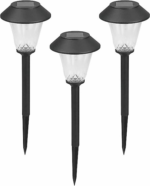 LUXFORM Gartenleuchte »Solar-Gartenlampe - St. Tropez - 3 Stück - 5 Lumen«, günstig online kaufen