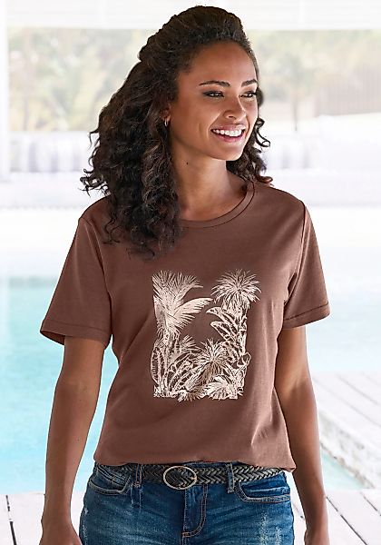 Vivance T-Shirt mit goldfarben schimmerndem Folienprint günstig online kaufen