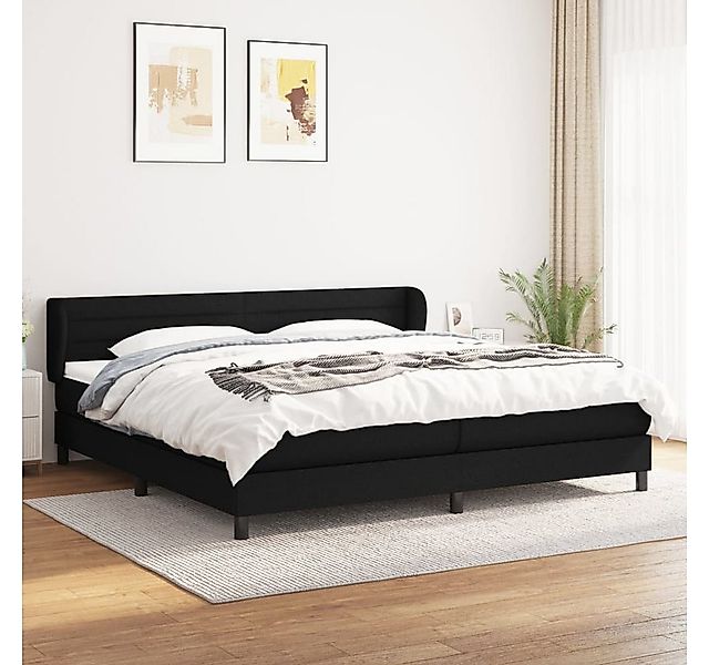 vidaXL Boxspringbett Boxspringbett mit Matratze Schwarz 200x200 cm Stoff Be günstig online kaufen