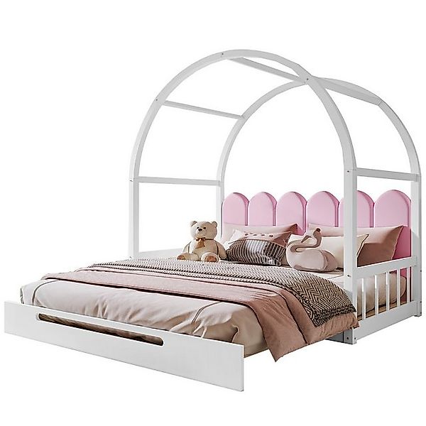 Yorbay Kinderbett Erweiterbares Gewölbtes Dachbett mit Matratze (140x100cm& günstig online kaufen