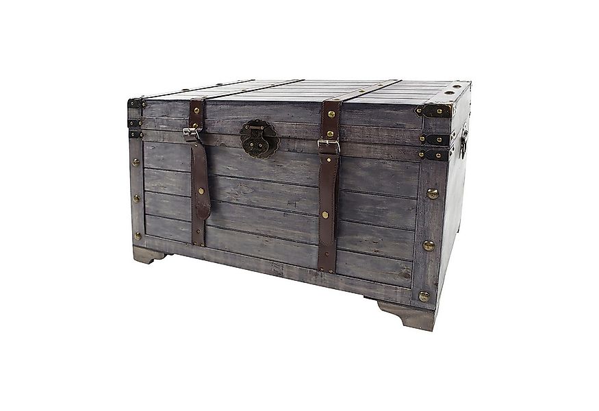 Kobolo Truhe Kiste KUBA aus Holz grau 80x45x50 cm günstig online kaufen