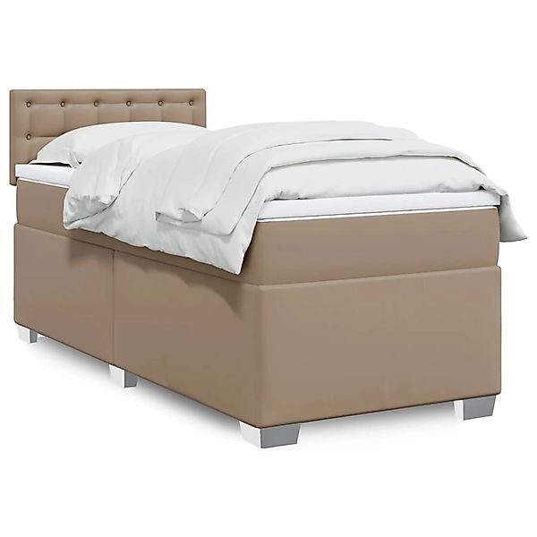 vidaXL Boxspringbett mit Matratze Cappuccino-Braun 80x200cm Kunstleder 3288 günstig online kaufen