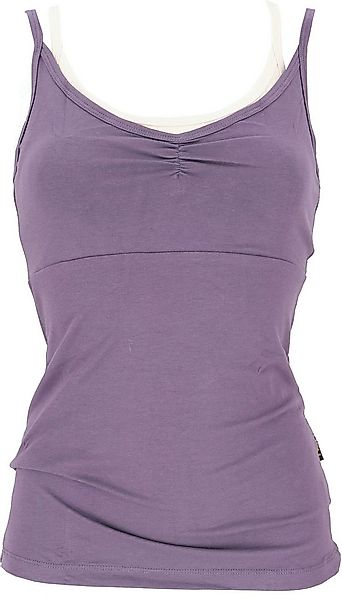 Guru-Shop T-Shirt Yoga-Top mit Bra aus Bio-Baumwolle OM - mauve alternative günstig online kaufen
