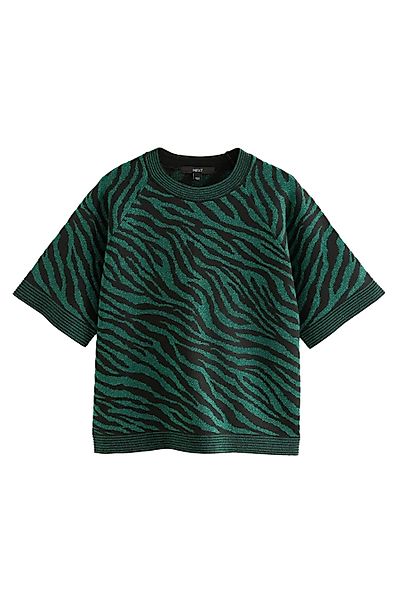 Next Kurzarmpullover Kurzärmliger Strickpullover Zebramuster Kombiteil günstig online kaufen