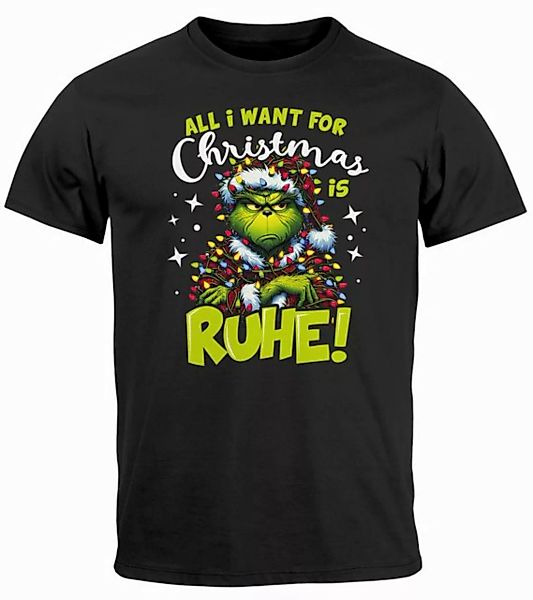 MoonWorks Print-Shirt Herren T-Shirt Weihnachten Ruhe Weihnachtsshirt Grinc günstig online kaufen