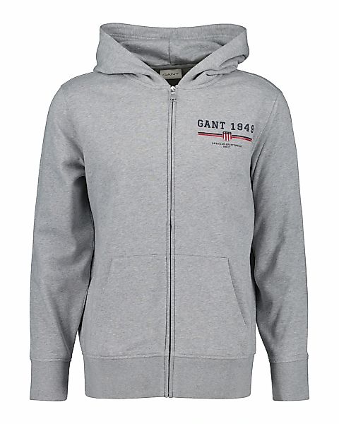 Gant Kapuzensweatjacke "GRAPHIC FULL ZIP HOODIE", Kängurutasche, Rippbündch günstig online kaufen