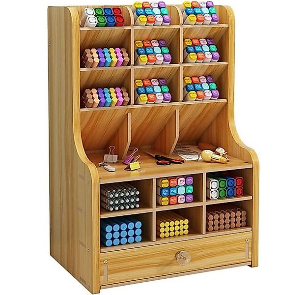 zggzerg Regal-Schreibtisch Stift Organizer aus Holz mit Schublade, Schreibt günstig online kaufen