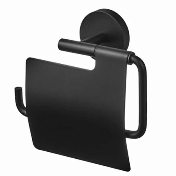 amare® AMARE Toilettenpapierhalter Luxus WC-Rollenhalter mit Deckel schwarz günstig online kaufen