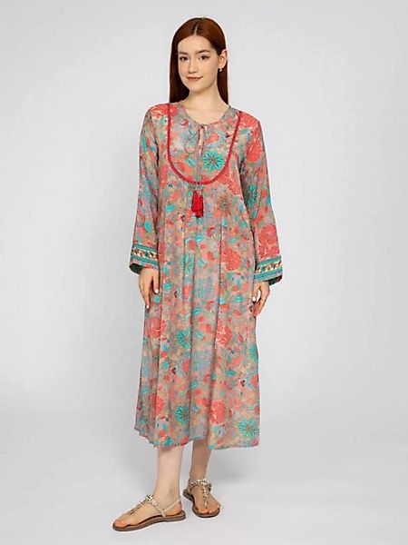 VICCI Germany A-Linien-Kleid aus Seide mit wunderschönem, mehrfarbigen Druc günstig online kaufen
