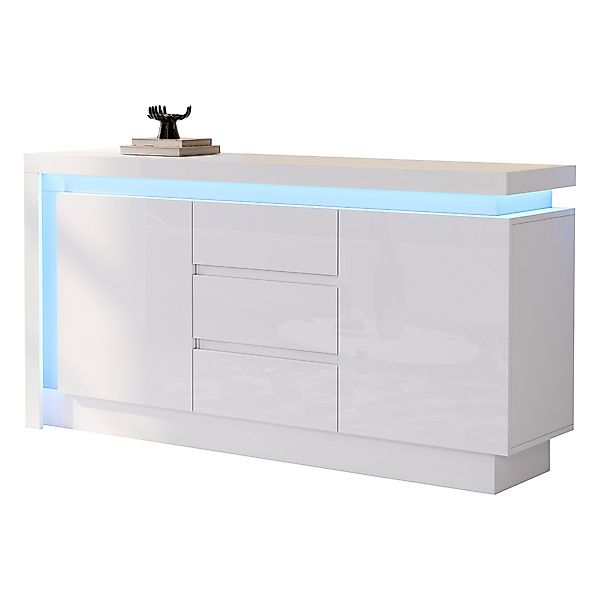 autolock Sideboard Kommode Beistellschrank Hochglanz mit LED, günstig online kaufen