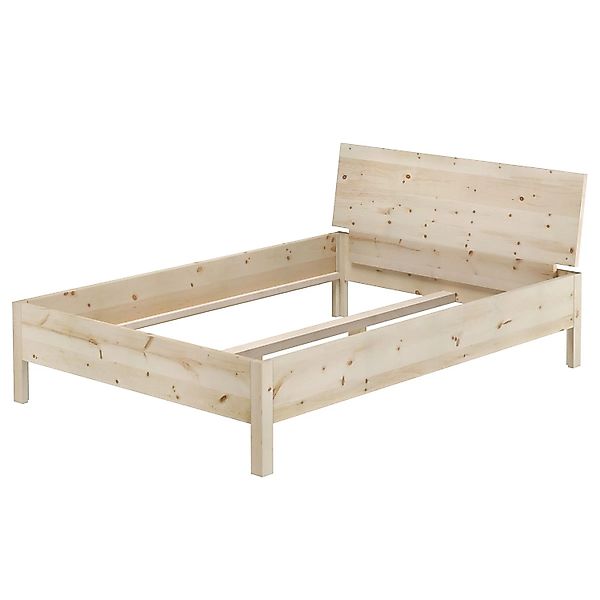 Erst-Holz Massivholzbett 140 x 200 cm Echtholzbett Doppelbett  Zirbe Metall günstig online kaufen