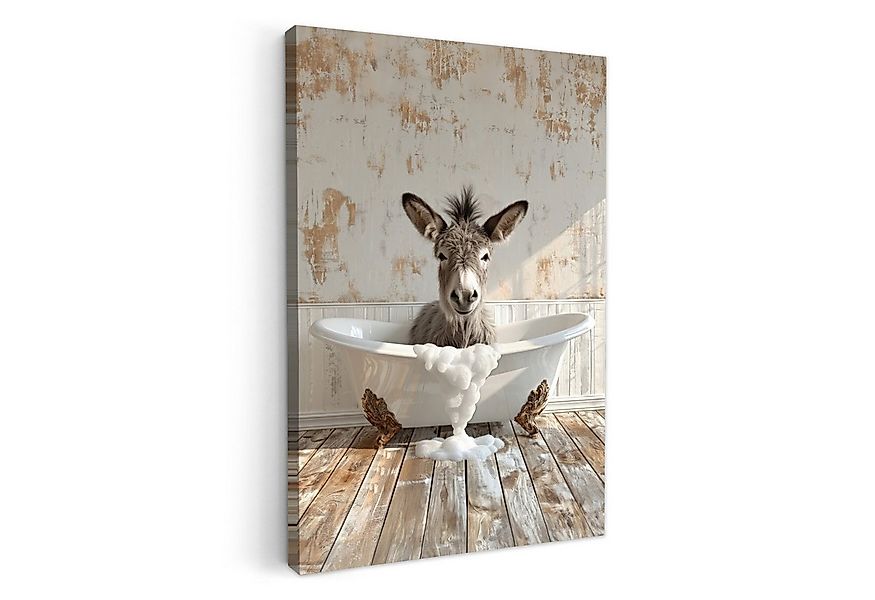 OneMillionCanvasses® Leinwandbild Esel - Tiere - Badewanne - Schaumstoff, F günstig online kaufen