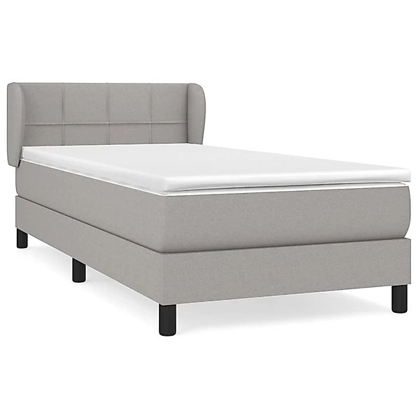 vidaXL Boxspringbett mit Matratze Hellgrau 100x200 cm Stoff1372004 günstig online kaufen