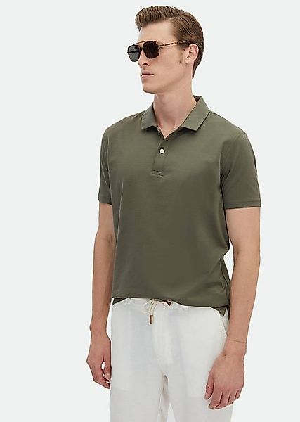 RAMSEY Poloshirt Khaki Einfarbig Polo 100% Baumwolle T-Shirt günstig online kaufen